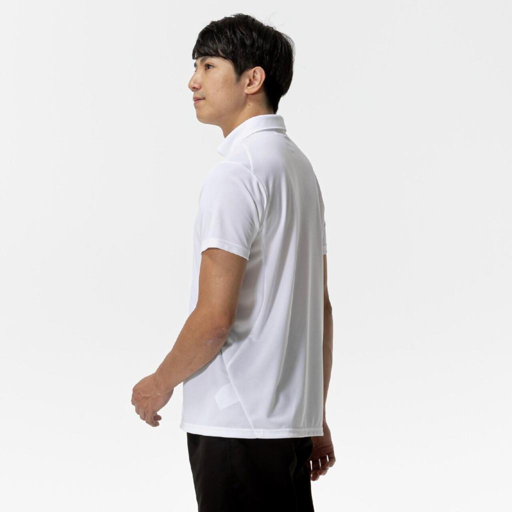 Mizuno New Model Polo Size L (2025) Button-Down Shirt, Moisture-Wicking, Quick-Drying, 32MAC180, White/Black,