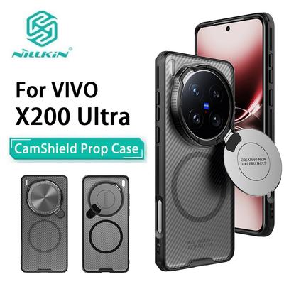 For Vivo X200 Ultra Phone Case Nillkin CamShield Prop Magnetic Clear Version Hard PC+TPU Shell Shockproof Back Cover