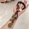 Long Bohemian Ceramic Bead Strand Necklace Ethnic Leaf Pendant Fringe Jewelry for Women Summer Statement Accessory