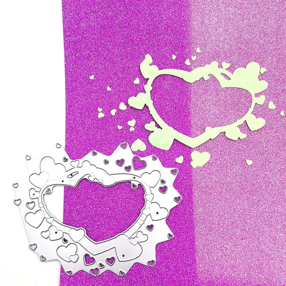 1PC Скрапбукинг DIY Любовь Сердце Резка Кристаллы Углеродистая сталь Головоломка Тиснение Резка Die Mold Шаблон День святого Валентина серебряный