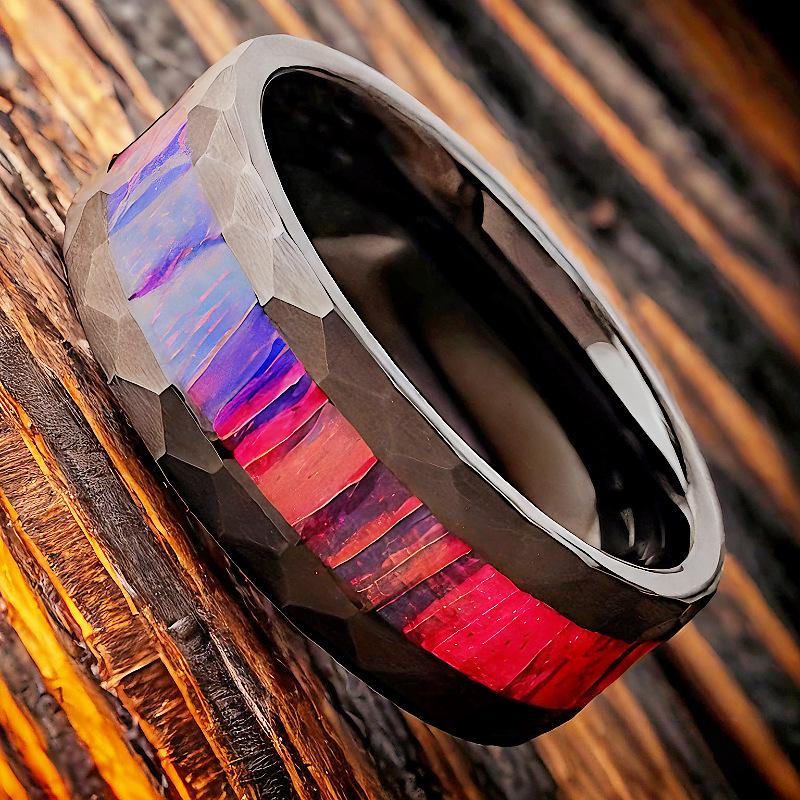 Bestselling Colorful Rhombus Edge Stainless Steel Ring Set - Unique and Fashionable Jewelry