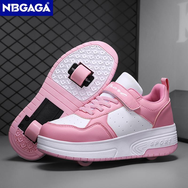Children Clothing Yulin-001 Boys Children's Sport Shoes With Two Wheels And Detachable Wheels Ultra Lightweight Unisex Rolling Skate Shoes For Teenagers Girls Cm