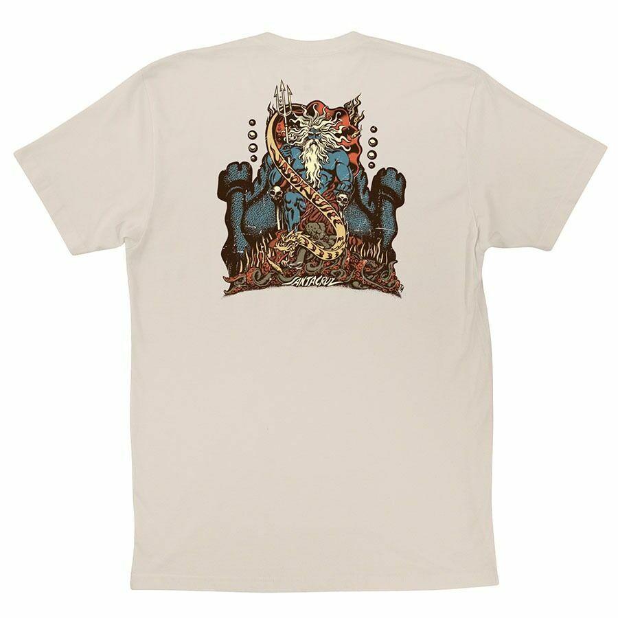 Santa Cruz Jason Jessee VINTAGE PRINT NEPTUNE Skateboard T Shirt NATURAL S разноцветный