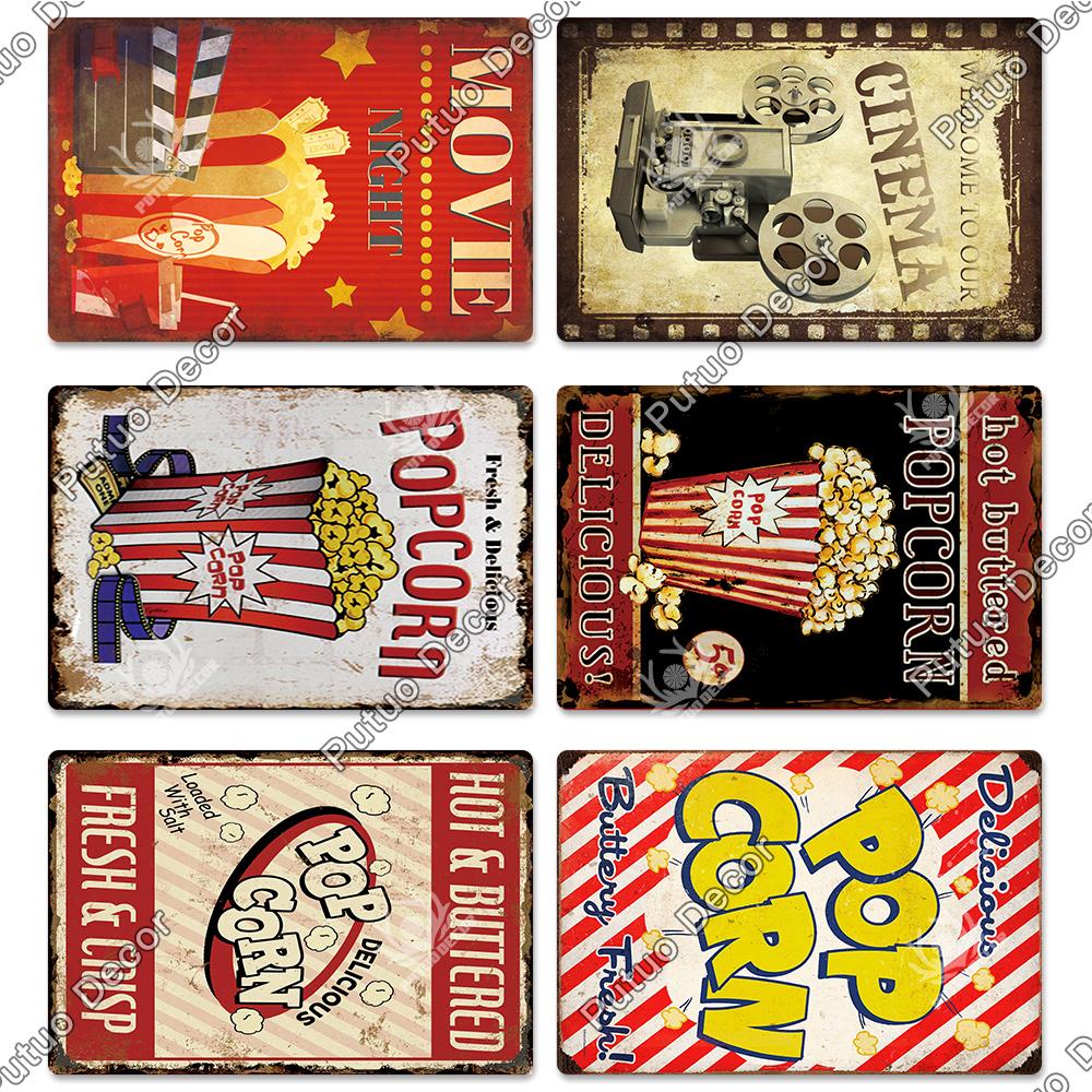 Decor Cinema Vintage Metal Plaque Metal Sign Tin Sign Iron Poster for Movie Theater Club Living Room Home Wall Decor