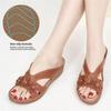 European & American Retro Floral Wedge Heel Plus Size Sandals & Slippers - 2025 Casual Beach One-Strap Design