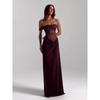 2025 Off-Shoulder Lace Strapless High-Waist Hollow Long Solid Dress