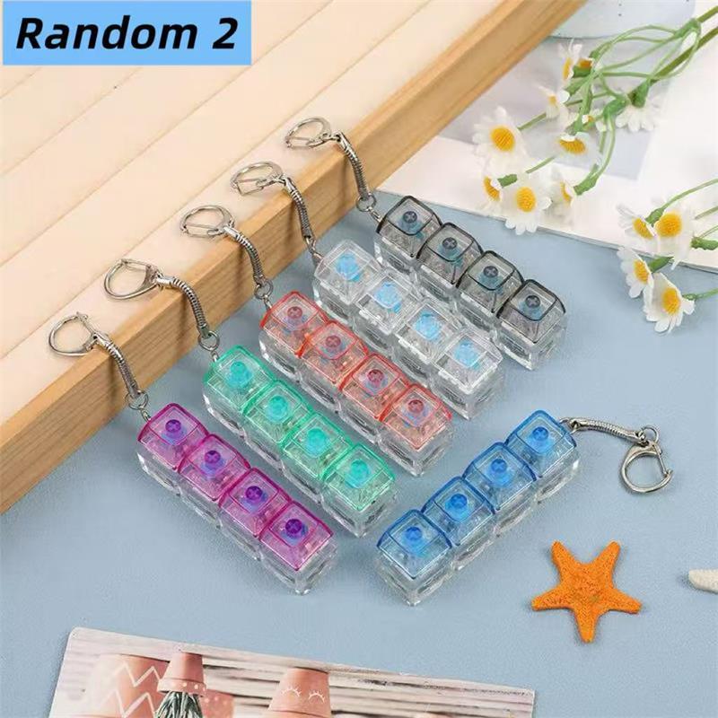 1/2 Pcs Fidget Decompression Keyboard Silent Luminous Keyring Bag Pendant Stress Relief Toy Antistress Finger Keyboard Game Gift