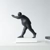 Creative Black Resin Figurine Sculpture Wine Cabinet Bookshelf Bookend Abstract Male Figure Statue Craft Art Entrance Decoration