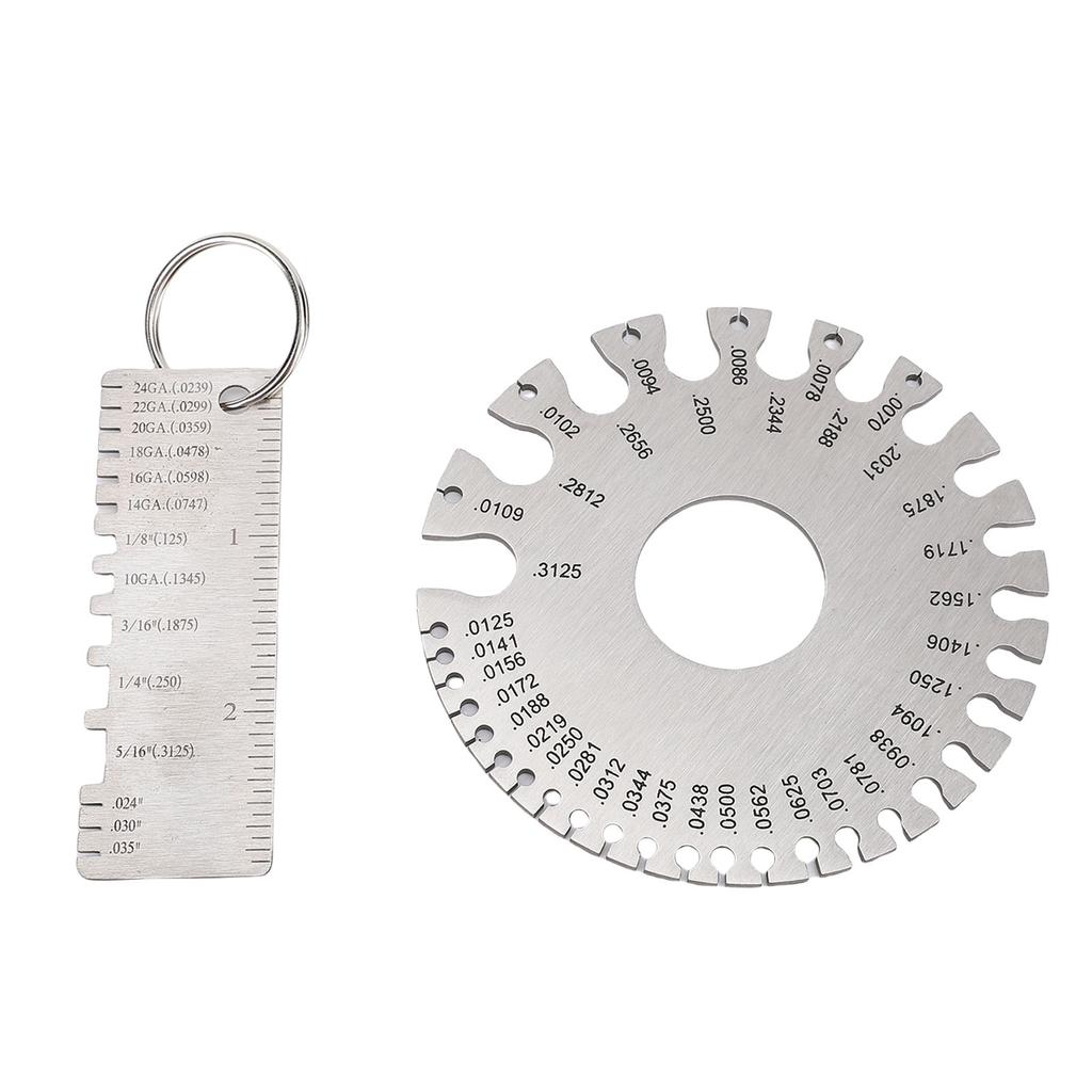 2 Pcs Wire Sheet Thickness Measurement Tool High Precise Plated Size Inspection Tool for Welding