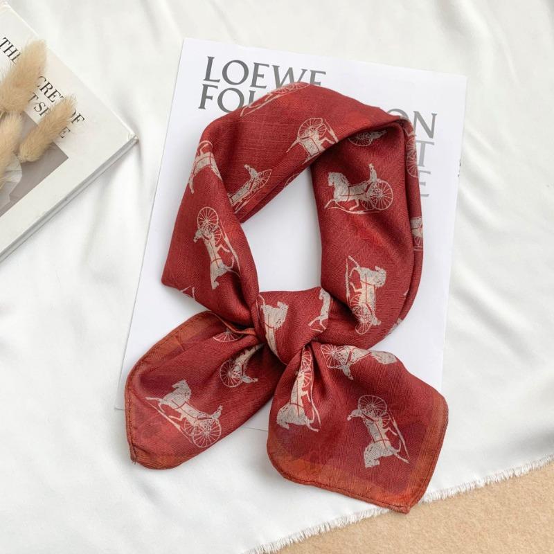 Square scarf new neck scarf scarf small shawl travel bag headscarf versatile cashew flower silk scarf