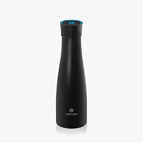 

NOERDEN LIZ Smart Bottle, Self-Cleaning, UV Sanitizing, Temperature Notification, Hydration Reminder, 480ml, 16oz, Black