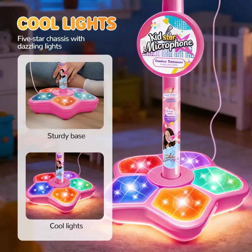 Kids Microphone Stand Toy Portable Children'S Karaoke Electronic Durable Party Karaoke Microphone Stand Machine Birthday Gifts
