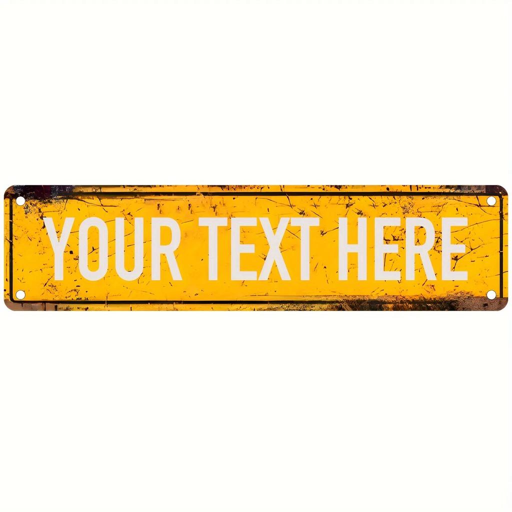 2D Flat Custom Yellow Metal Sign Vintage Rustic Waterproof Wall Decor Farmhouse Garage Hanging Gift