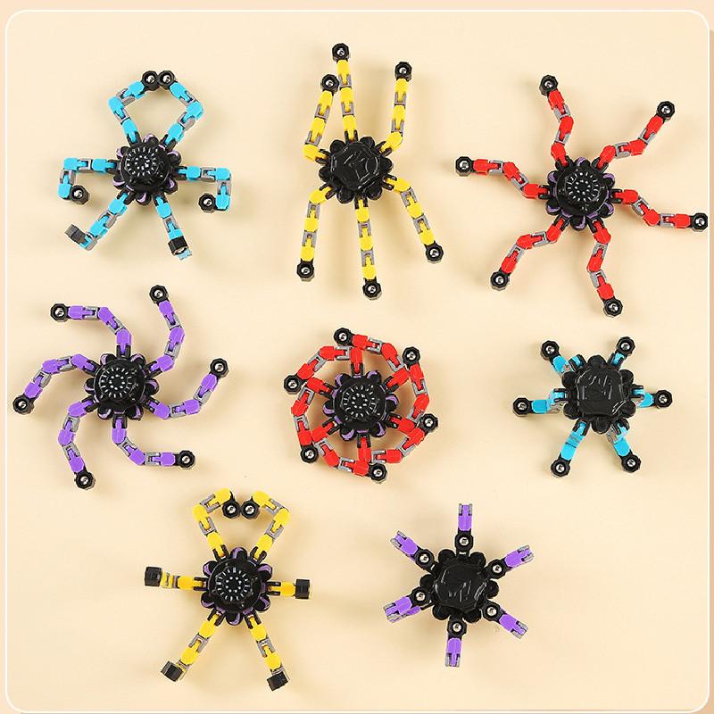 Cartoon Deformation Mechanical Mecha Chain Finger Gyro Children Toys For Play