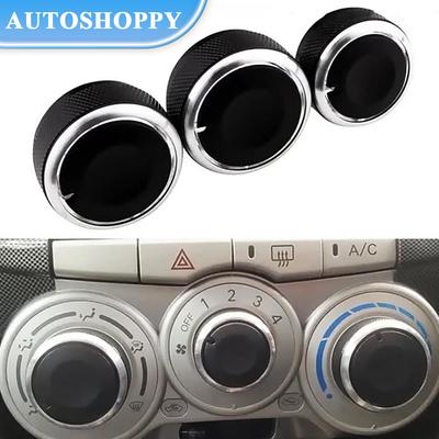 3Pcs/set Alumnium Alloy Car Air Conditioning Knob AC Knob Cover for Perodua Myvi 1st Generation AC Switch Button Accessories