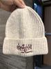 Winter Knitted Hat For Women With Embroidered Letters Fashionable Warmth For Cold Season