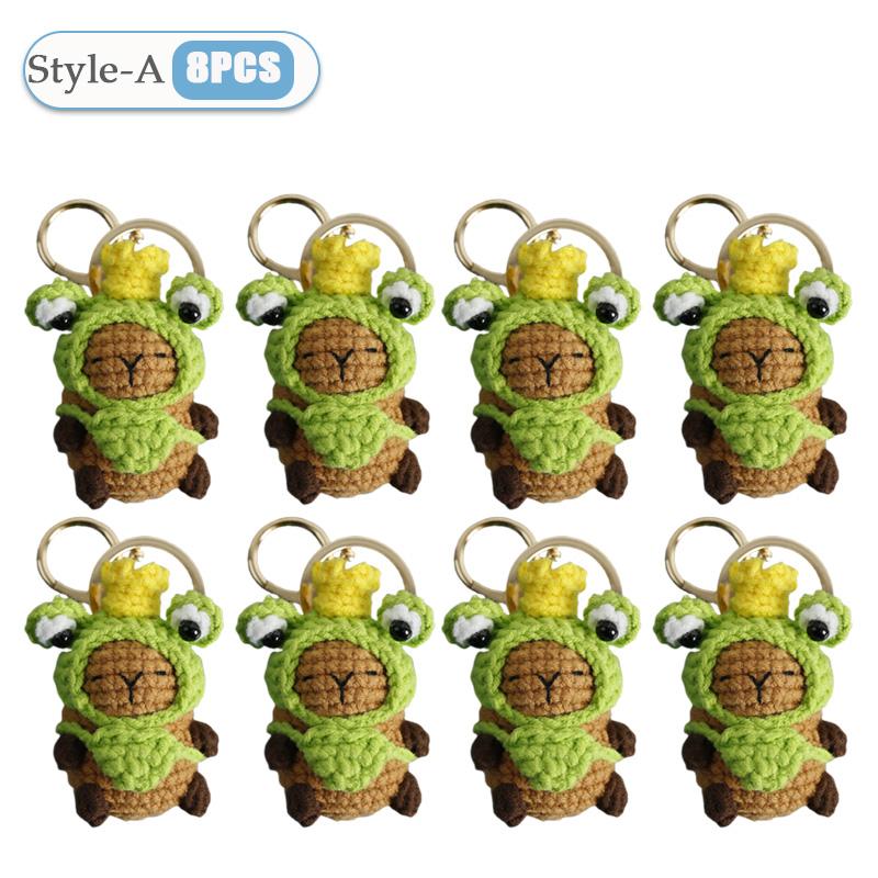 1-10PCS Capybara Crochet Doll Ornament Crochet Positive Energy Dolls Handmade Toy Desk Office Room Decoration Christmas Gifts