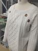 2024 Autumn/Winter Women's Casual Square Neck Button Cable Knit Sweater