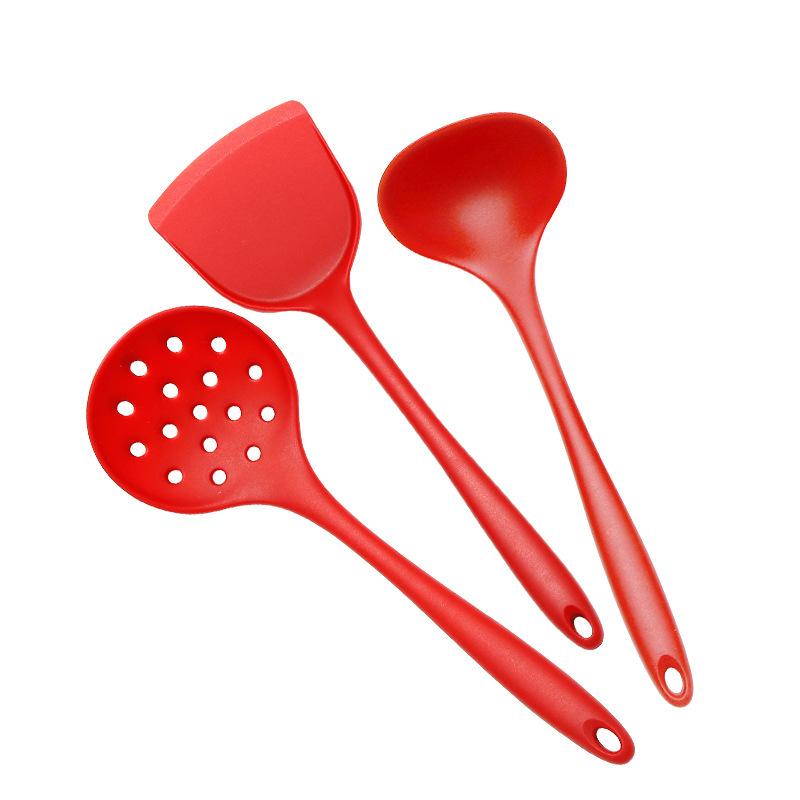 1 Set Of Silicone Cooking Utensils, Spatula, Non Stick Pot, Kitchen Utensils, Leaking Spoon, Kitchen Accessories