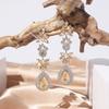 Wedding Bridal Earrings Women's Fashion Long Flower-style Teardrop Dangle Earrings