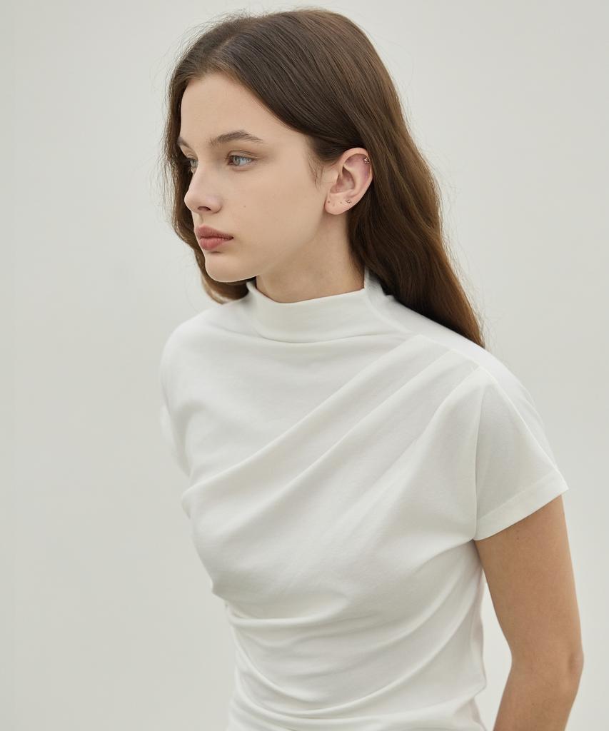 ELLIOTI Mock Neck Draped Ts_2Color