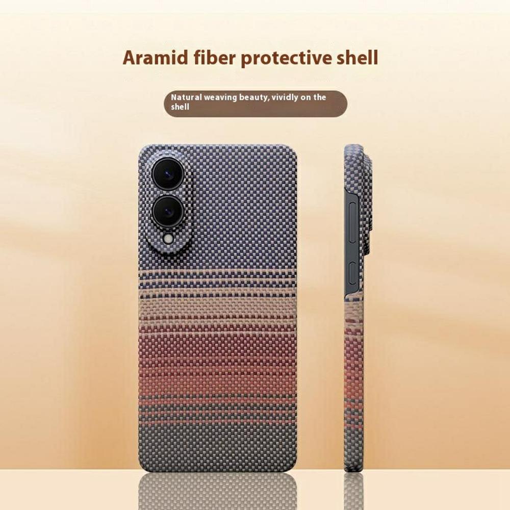 Pentru Samsung Galaxy S25 Edge Husă Magnetică Decupaje Precise Gradient Fibra Aramidică Husă Telefon cu Cadru Metalic pentru Obiectiv