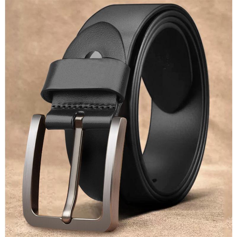 Retro Belt for Men Genuine Leather Casual Business Simple Cowhide Belt for Men Middle Aged and Young Men Fashionable Versatile Pin Buckle Belt