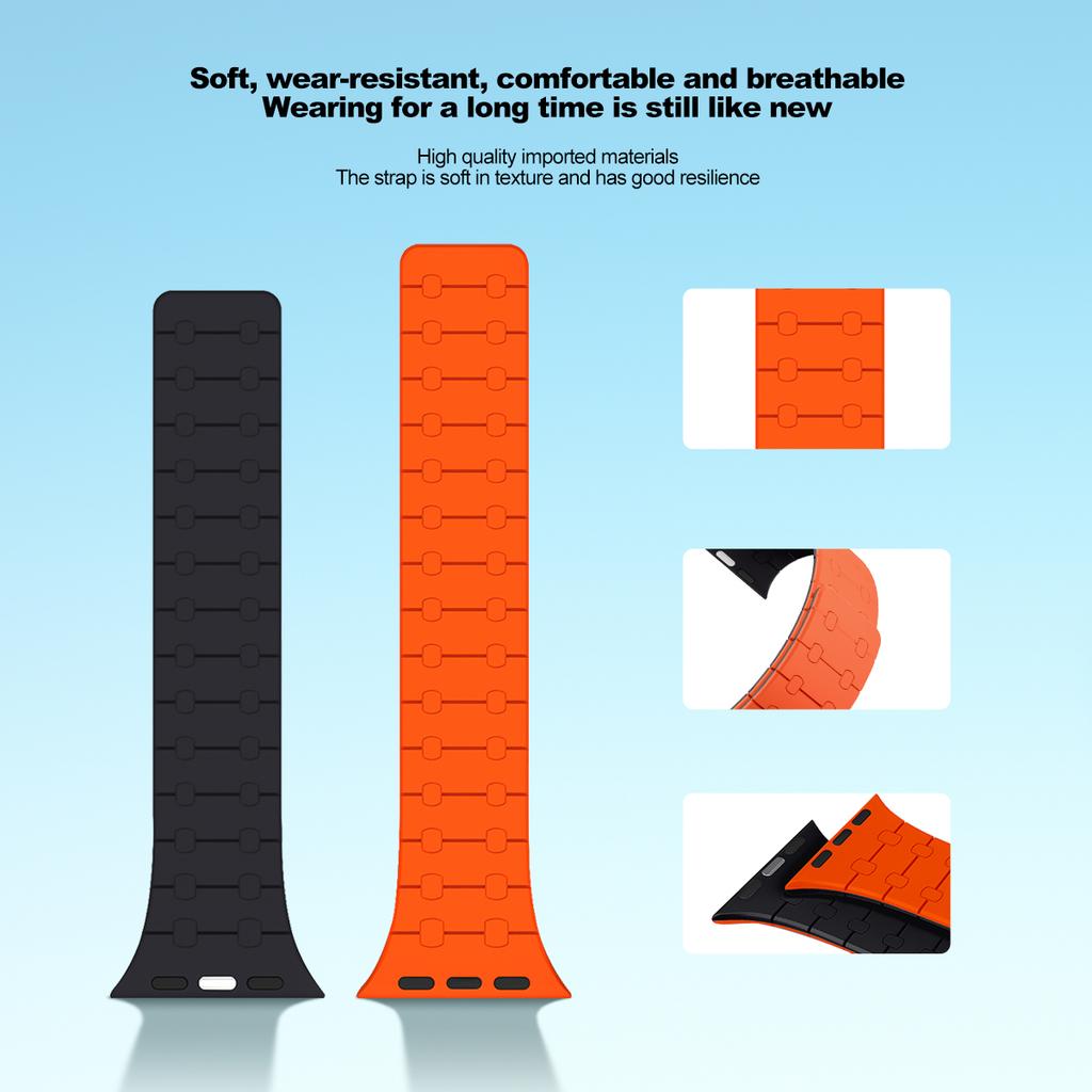 Magnetic Silicone Strap For Apple Watch Ultra band 49mm 45mm 41mm bracelet correa 40mm 44mm 38mm 42mm iWatch series 8 SE 7 6 5 4