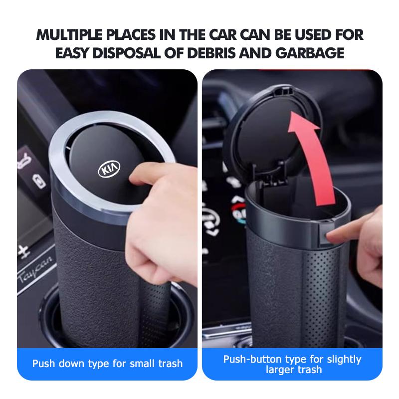 Universal Car Trash Can Cup Holders Garbage Storage Box Sticker For KIA Cerato Proceed Venga Stonic Picanto Sorento Stinger