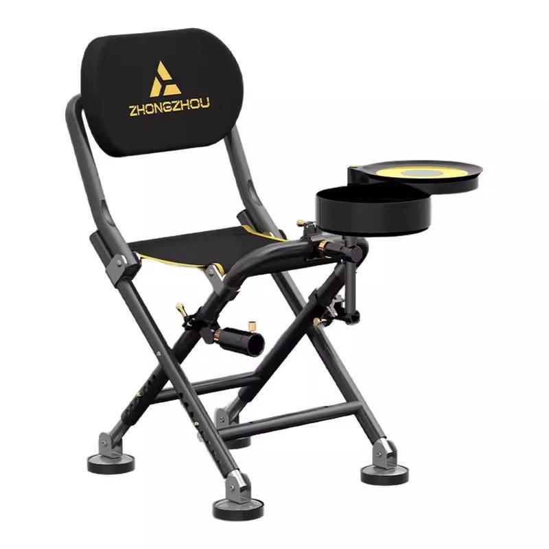 Metal Portable Fishing Chair Multi-Functional Knight Style Folding Stool Lightweight for Outdoor Fishing Camping