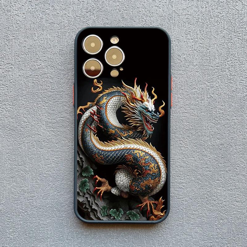 

Dragon Totem Phone Case For iPhone 16 13 12 11 15 14 Pro Max 14Plus XS X XR 13 Mini 7 8 Plus SE2 Vintage Dragon Shockproof Cover iphone13 pro