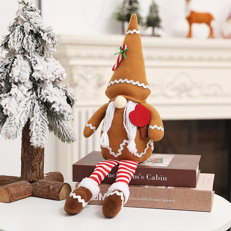 

1PCS Christmas Gingerbread Man Gnomes Plush Couple - Xmas Gingerbread Gnomes Elf Tomte Ornaments Doll