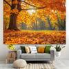 2D Plane, 1 Piece of Autumn Maple Leaf and Autumn Forest-themed Background Fabric, Presenting a Vibrant Autumn Scene