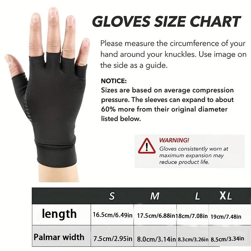 Compression Arthritis Half-finger Gloves for Men and Women Soft and Durable Wrist Support Suitable for Touchscreen Daily Use