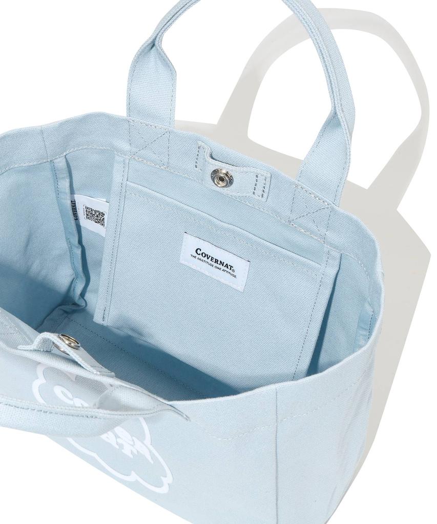 Covernat Woman Clover Heart Canvas Mini Tote Bag Blue