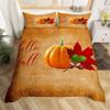 Happy Thanksgiving Duvet Cover Fall Maple Leaf Bedding Set Microfiber Gnome Gold Pumpkin Farm Harvest Comforter Cover King Size