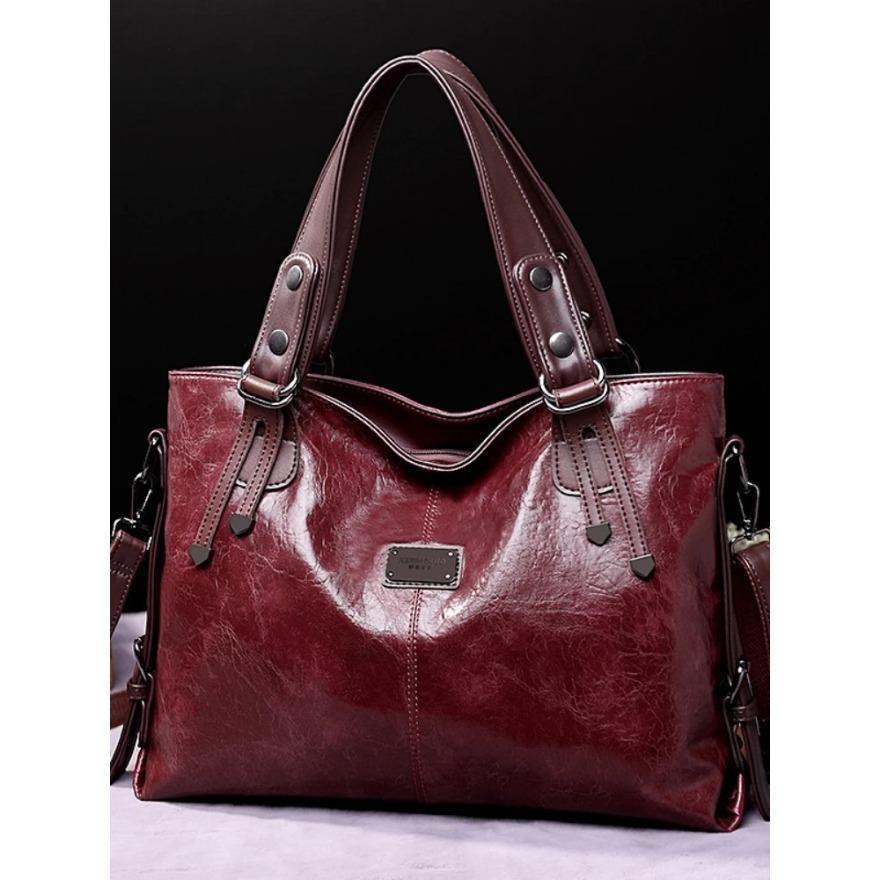 

Модная большая вместительная женская сумка-тоут в стиле ретро, повседневная, для девочек, на одно плечо, через плечо, мягкая ткань, европейский стиль, ПУ