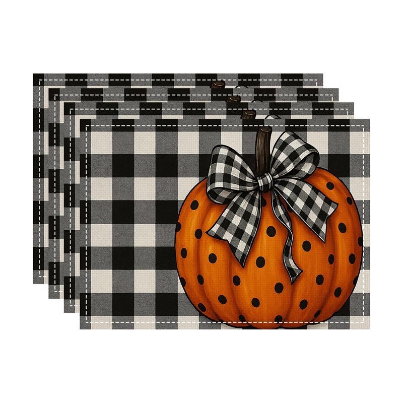 Autumn Thanksgiving Pumpkin & Maple Leaf Table Mat - Heat-Resistant Party Decor Coaster