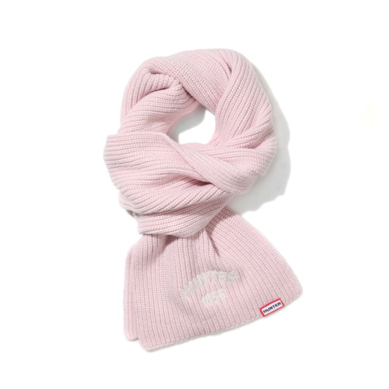 HUNTER [UNISEX] Ribbed Knit Cashmere Scarf - Pink HBW0001CNZPNK