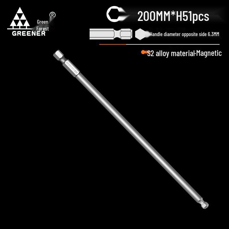 Green Forest High-Hardness Ball Head Magnetic Hex Screwdriver for Electric & Hand Drills