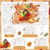 Thanksgiving Giant Coloring Poster Tablecloth 72 x 35.5 Inch Giant Drawing Paper Crafts for kids Turkey Themed Coloring Poster Thanksgiving Paper