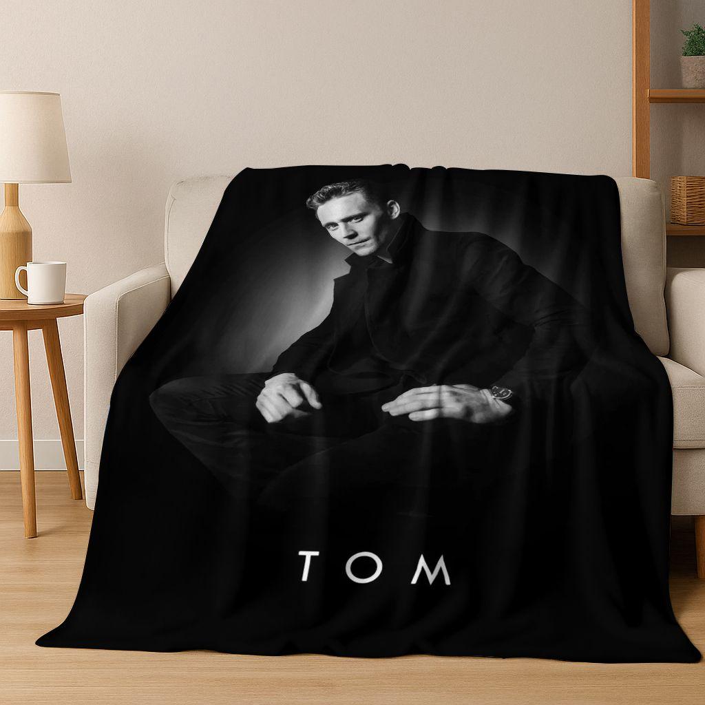 3D Tom Hiddleston Art Actor Star Flannel Blanket,Cozy Soft Throw Blanket for Home Bedroom Bed Sofa Picnic Office Cover Kids Gift