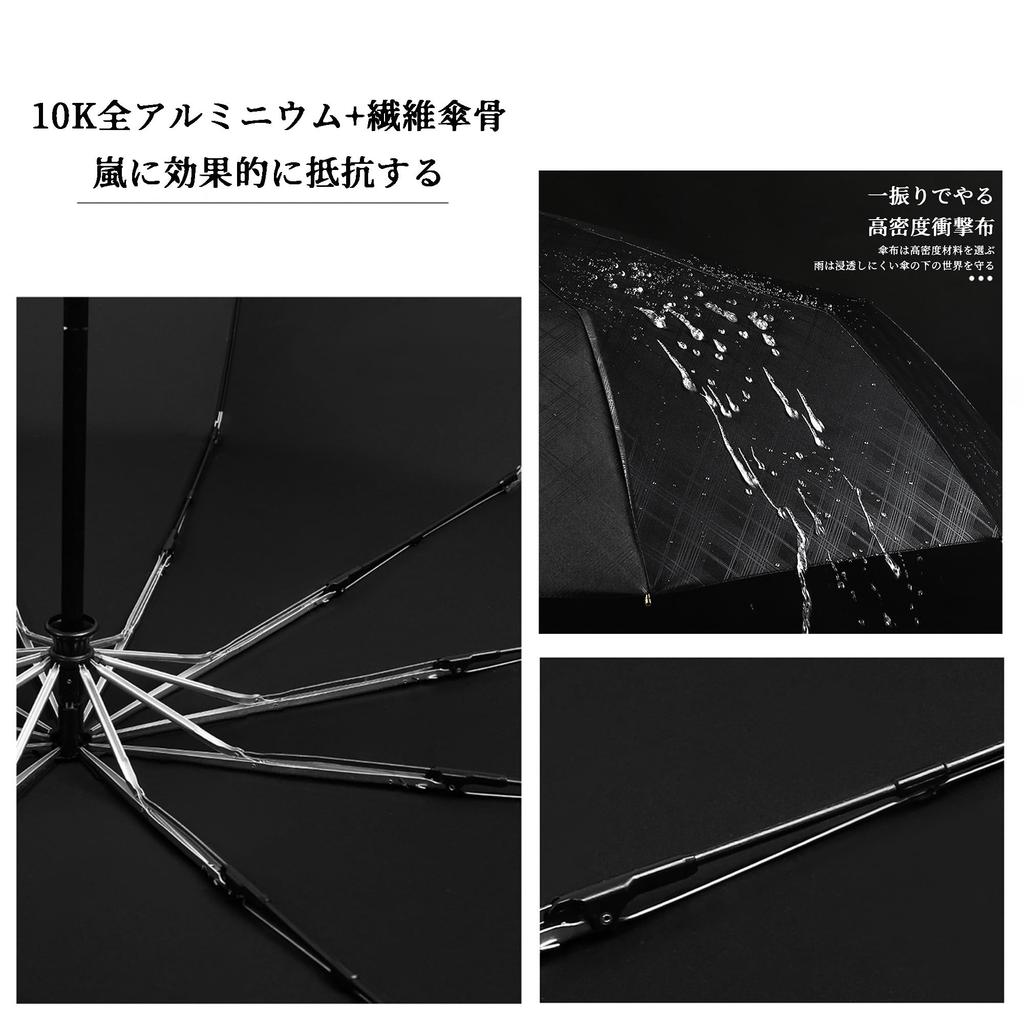 Seraphelix High Windproof Folding Large Size Wooden Umbrella for Super Auto Perfect Parasol for Business or Rainy Season Umbrella, - Handle, Men,