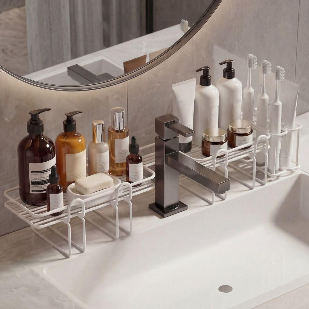 60cm Faucet Storage Rack  for Organizing Handwashing Basins Cosmetics and Skincare Products