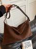 Retro Matte Suede Pillow Bag Women's New Autumn and Winter Shoulder Armpit Bag Simple Large Capacity Bag