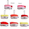 Authentic Salmon And Sweet Shrimp Sushi Plush Pendant Pin Cute And Funny Cartoon Food Hanging Decoration Gift Sushi Pendant)