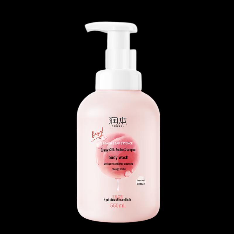 Runben Baby Bubble Hair & Body Wash 550ml Peach Essence