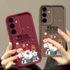 Santa Claus Snowman Print Phone Case For Samsung S24 Ultra S23 S22 S21 Plus S20 FE A55 A35 A54 A53 A52 A34 A14 Christmas Shockproof Soft Phone Cover