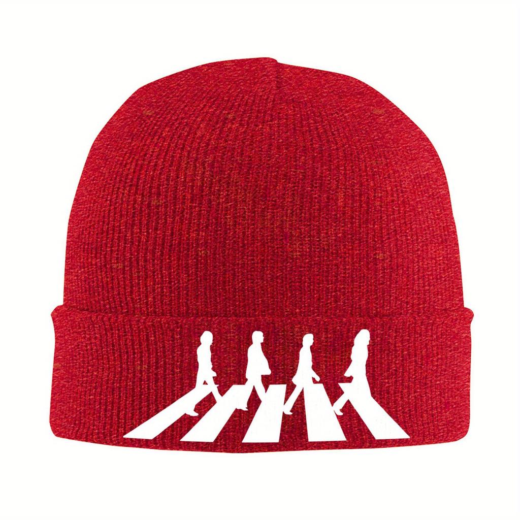 Minimalistic Abbey Road B-Beatles Merch Winter Warm Knit Beanie For Men Women Knitted Caps  Bonnet Knit Hat
