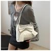 Japanese Solid Color Large Capacity Bow Tote Handbag: New Fashionable Simple Underarm Bag